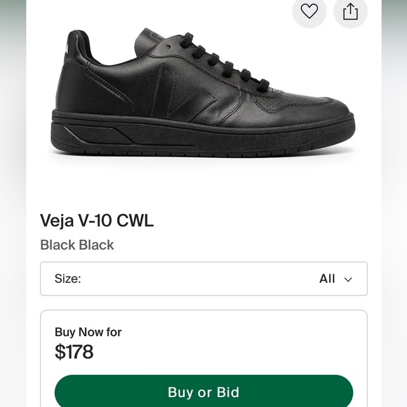 VEJA V-10 MADE IN BRAZIL VEGAN ALL BLACK 2.0 - Picture 4 of 16